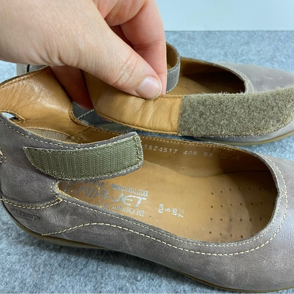 Mephisto Gorgeous Grey/Tan Leather Ballet Mary Jane Style Flats Women’s Size 7.5 - Picture 9 of 11